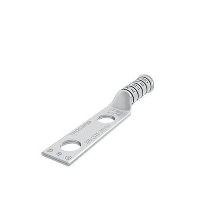 Burndy Cu Comp Terminal Flex Cond(Telecom), 2 Hole/W/O/InspWindow, 2/0 Str, 2/ YAV262NFXB